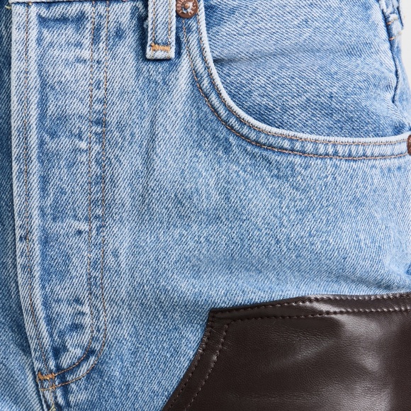 NWT Agolde Ryder Two-Tone Blue and Black Straight Leg Jeans - Picture 2 of 14